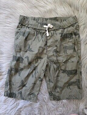 H&M Kids Olive Green Animal Print Drawstring Shorts
